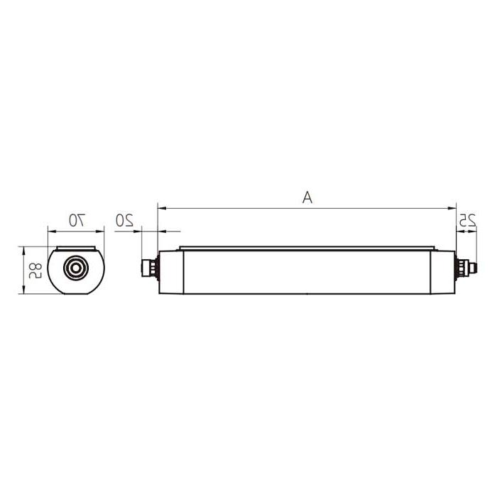 Power 12W, size A= 370 mm x 70 mm, MQAL-24-SDL, A70022